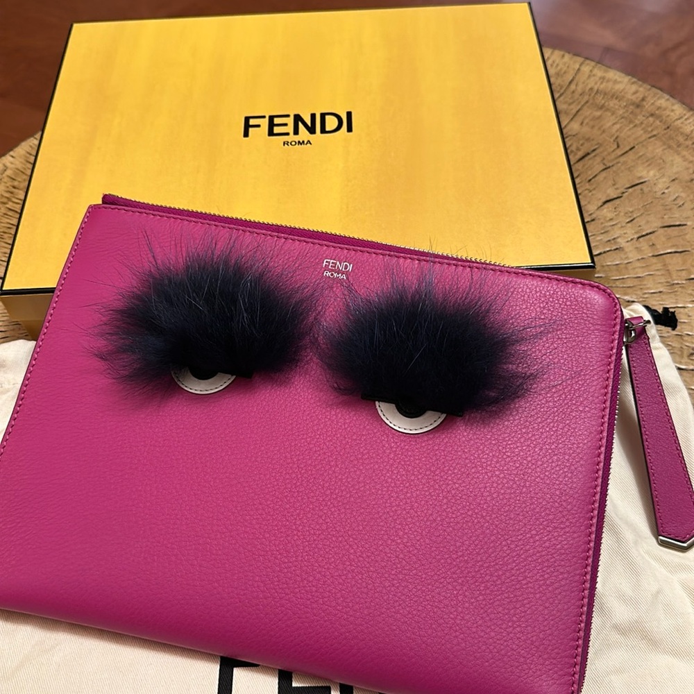 New 100% Auth Fendi Monster Clutch